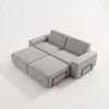 Modo 2 Seater Outdoor Sofa + 2 Ottoman - Gray with Malbec Aluminum