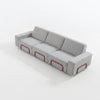 Modo 3 Seater Outdoor Sofa - Gray with Malbec Aluminum