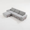 Modo 3 Seater Outdoor Sofa + Ottoman - Gray with Malbec Aluminum