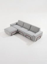 Modo 3 Seater Outdoor Sofa + Ottoman - Gray with Malbec Aluminum