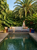 Modo 3 Seater Outdoor Sofa - Gray with Malbec Aluminum