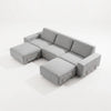 Modo 3 Seater Outdoor Sofa + 2 Ottoman - Gray with Stone Aluminum