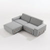 Modo 2 Seater Outdoor Sofa + Ottoman - Gray with Stone Aluminum