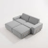 Modo 2 Seater Outdoor Sofa + 2 Ottoman - Gray with Stone Aluminum