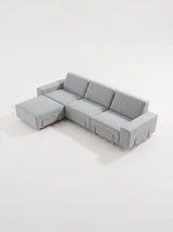 Modo 3 Seater Outdoor Sofa + Ottoman - Gray with Stone Aluminum