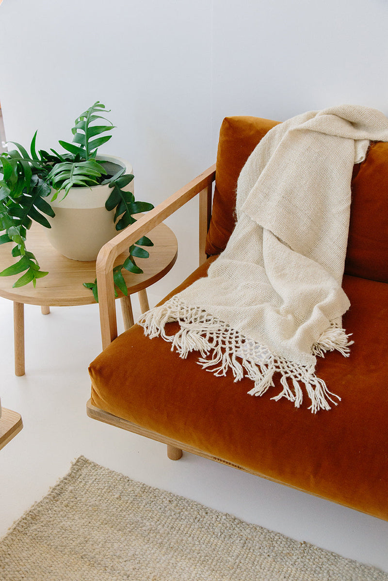 Puna Llama Throw - Natural White