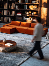 Modo 3 Piece (142") Sofa - Velvet - Tangerine