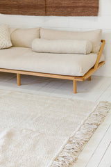 Classica + Fringe Rug Natural White | 4'6" x 6'8"