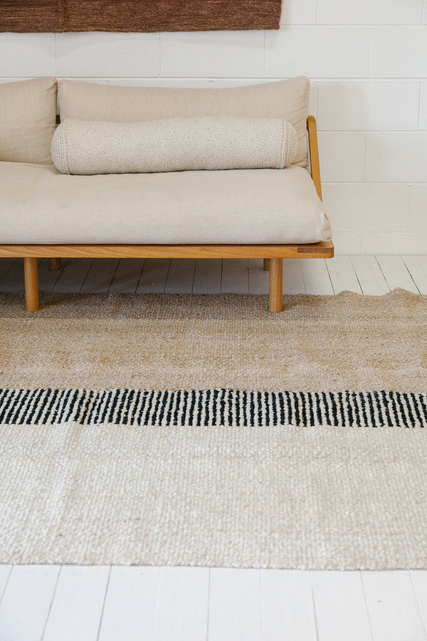 Paloma Rug Natural White, Black & Sand | 8'0" x 9'10"