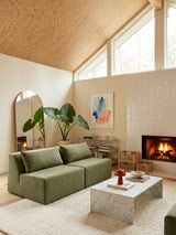 Modo Armless (80") Sofa - Velvet - Aqua