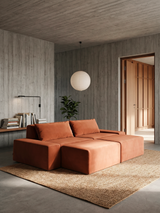 Modo 2 Piece (102") Sofa - Velvet - Coral