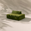 Modo Left End Slipcover - Velvet - Moss