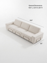 Modo 3 Seater Outdoor Sofa - Graphite with Stone Aluminum