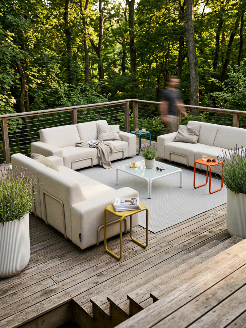 Modo 2 Seater Outdoor Sofa - Oat with Stone Aluminum – Palermo House