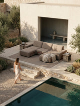 Modo 3 Seater Outdoor Sofa + 2 Ottoman - Almond with Malbec Aluminum