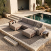 Modo 3 Seater Outdoor Sofa + 2 Ottoman - Almond with Malbec Aluminum