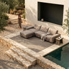 Modo 3 Seater Outdoor Sofa + Ottoman - Almond with Malbec Aluminum