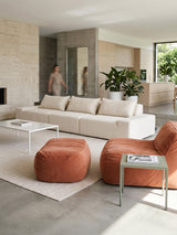 Dume Lounge Chair + Ottoman Velvet - Coral
