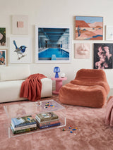 Dume Lounge Chair + Ottoman Velvet - Coral