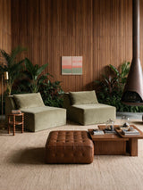 Modo Armless (80") Sofa - Velvet - Aqua