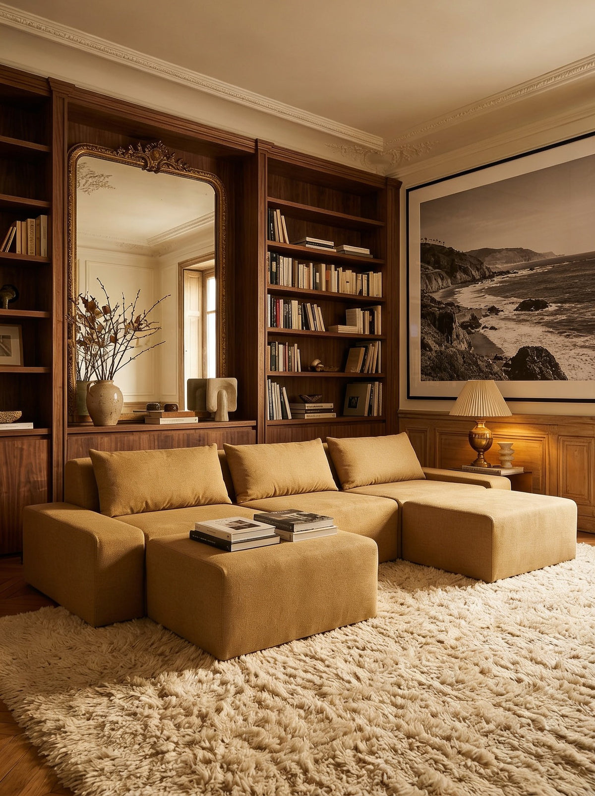 Modo 3 Piece (142") Sofa + 2 Ottoman - Performance Fabric - Chamomile