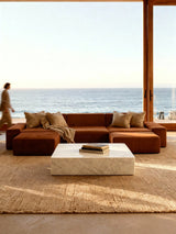 Modo 3 Piece (142") Sofa + 2 Ottoman - Velvet - Cognac