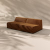 Modo Armless (80") Sofa - Velvet - Cognac