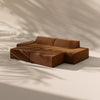 Modo 2 Piece (102") Sofa + 2 Ottoman - Velvet - Cognac