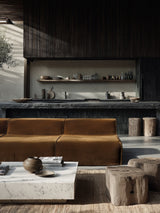 Modo Armless (80") Sofa - Velvet - Cognac