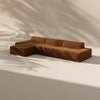 Modo 3 Piece (142") Sofa + Ottoman - Velvet - Cognac