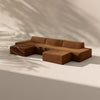 Modo 3 Piece (142") Sofa + 2 Ottoman - Velvet - Cognac