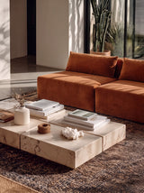 Modo Armless (80") Sofa - Velvet - Cognac