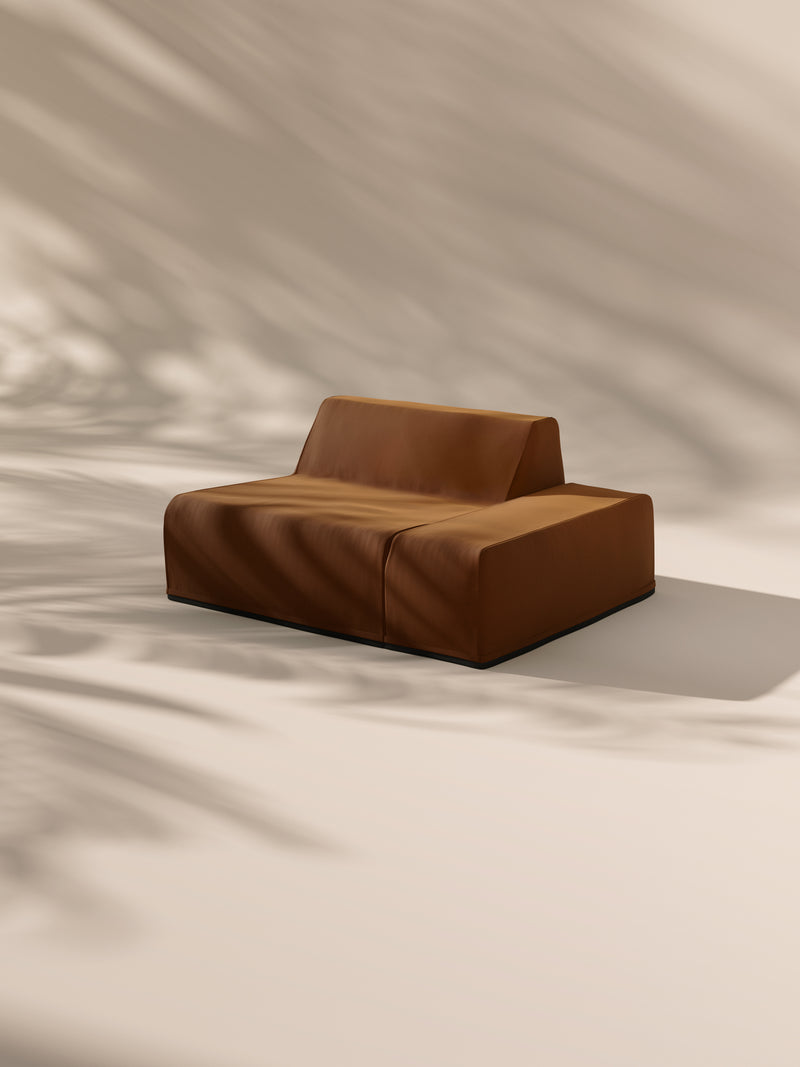 Modo Left End Slipcover - Velvet - Cognac