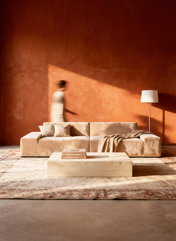 Modo 2 Piece (102") Sofa - Velvet - Marshmallow