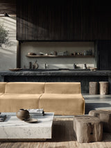 Modo Armless (80") Sofa - Velvet - Marshmallow