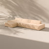 Modo 3 Piece (142") Sofa + Ottoman - Velvet - Marshmallow