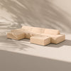 Modo 3 Piece (142") Sofa + 2 Ottoman - Velvet - Marshmallow