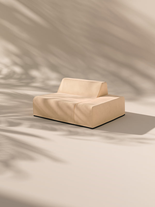 Modo Left End Slipcover - Velvet - Marshmallow