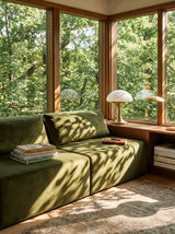 Modo Armless (80") Sofa - Velvet - Moss