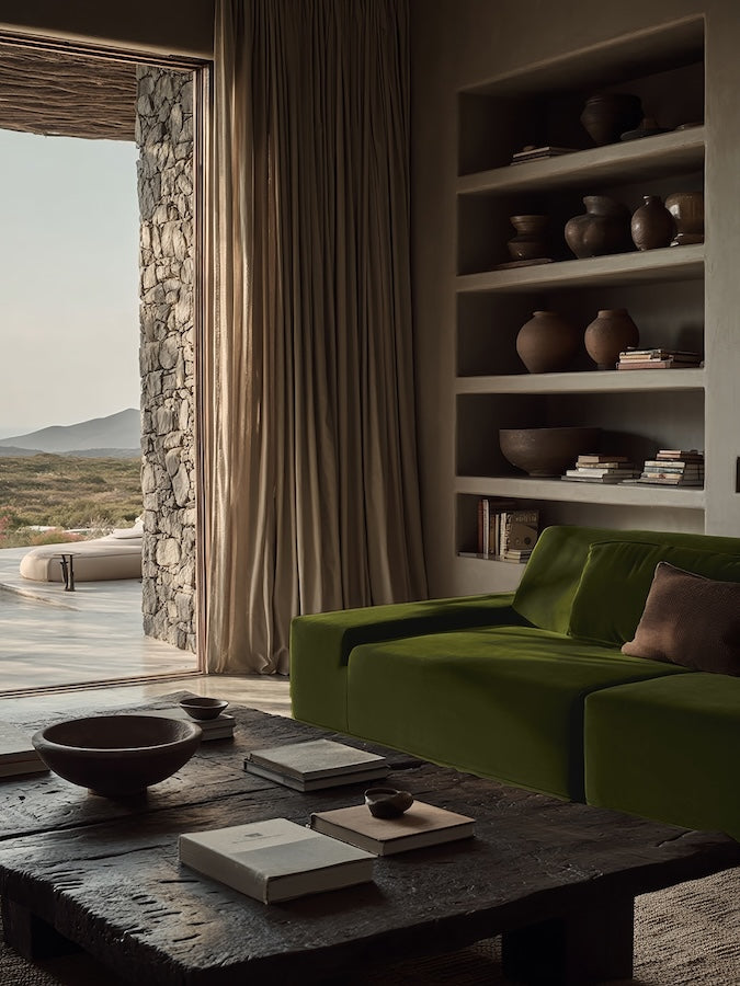 Modo 3 Piece (142") Sofa - Velvet - Moss