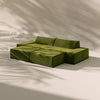 Modo 2 Piece (102") Sofa + 2 Ottoman - Velvet - Moss