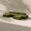 Modo 3 Piece (142") Sofa + 2 Ottoman - Velvet - Moss