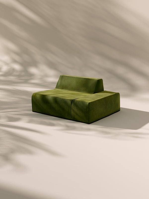 Modo Left End Slipcover - Velvet - Moss