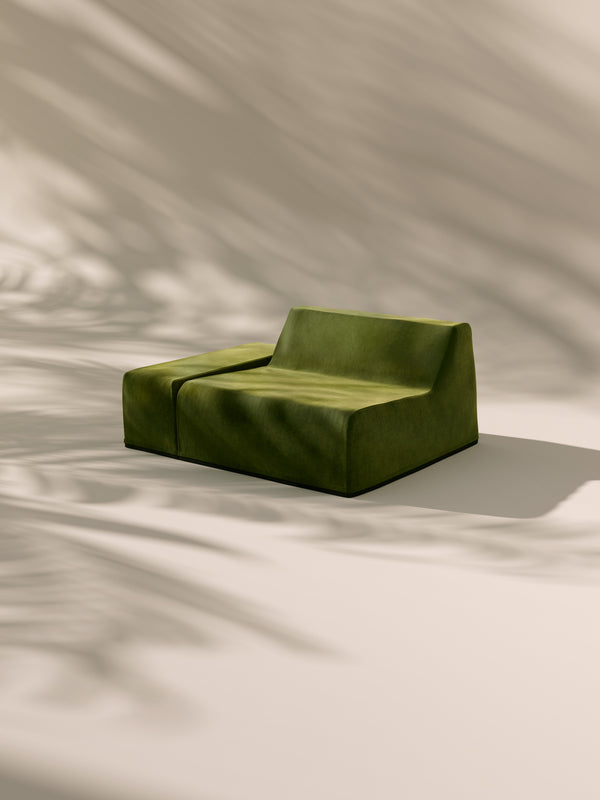 Modo Right End Slipcover - Velvet - Moss