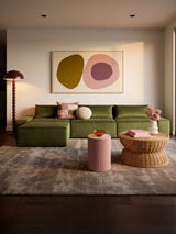 Modo 3 Piece (142") Sofa - Velvet - Moss