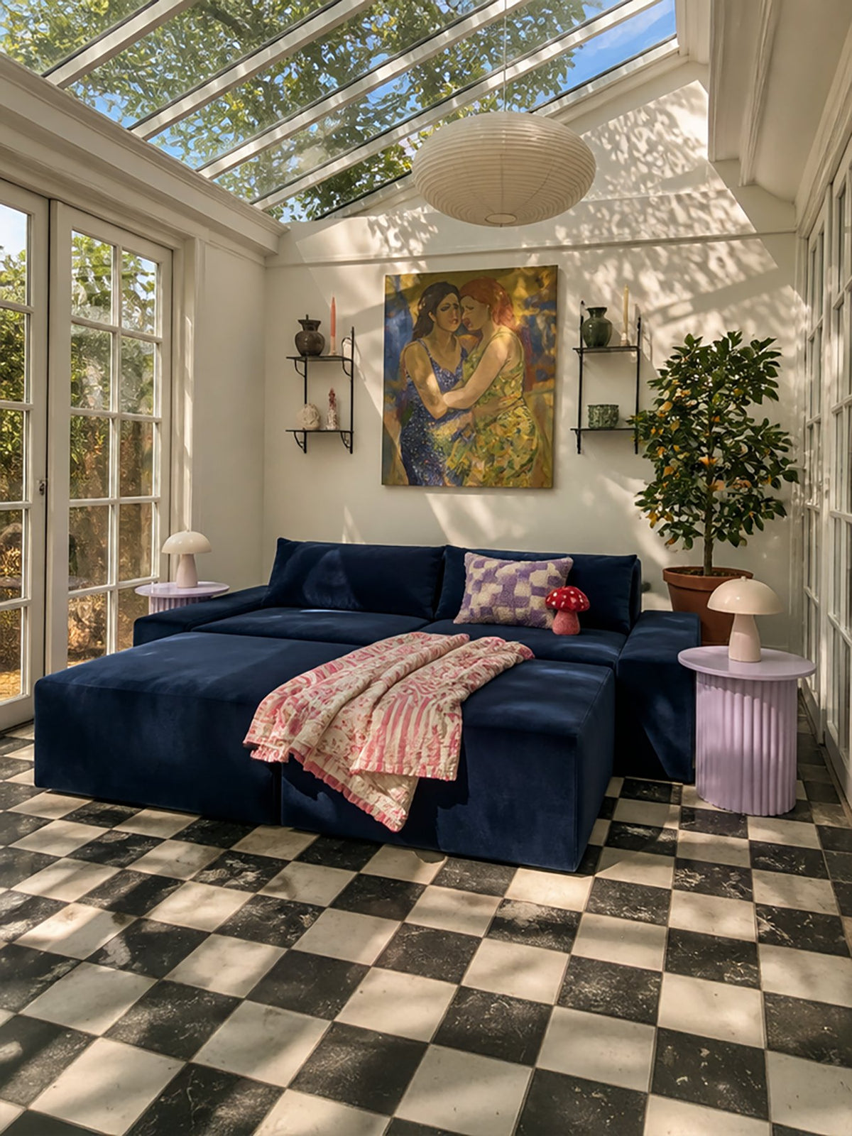 Modo 2 Piece (102") Sofa - Velvet - Pacific