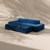 Modo 2 Piece (102") Sofa + 2 Ottoman - Velvet - Pacific