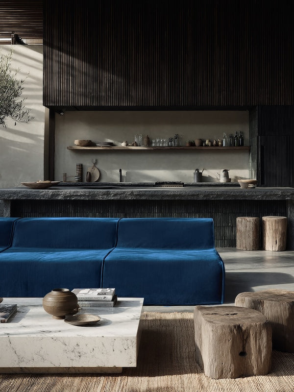 Modo Armless (80") Sofa - Velvet - Pacific