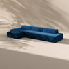 Modo 3 Piece (142") Sofa + Ottoman - Velvet - Pacific