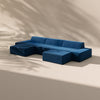 Modo 3 Piece (142") Sofa + 2 Ottoman - Velvet - Pacific